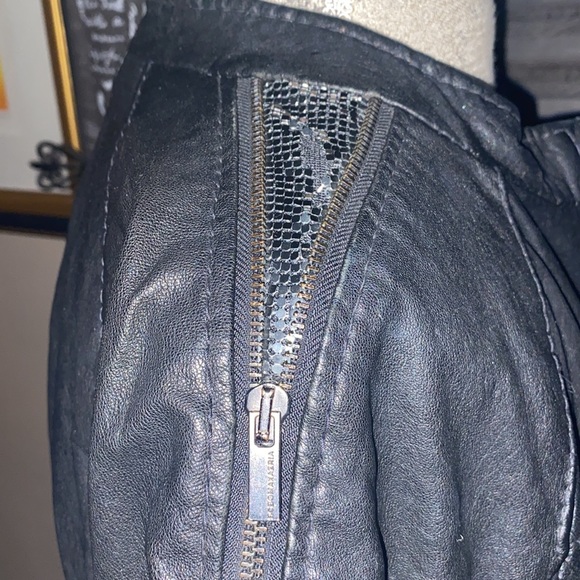 BCBG Black Leather Jacket - Large - Picture 5 of 8
